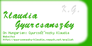 klaudia gyurcsanszky business card